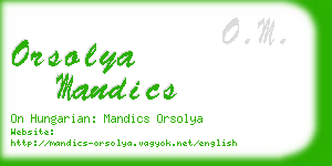 orsolya mandics business card